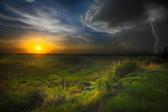 Electric Sunset, Arikaree Breaks, Northwest, Kansas
